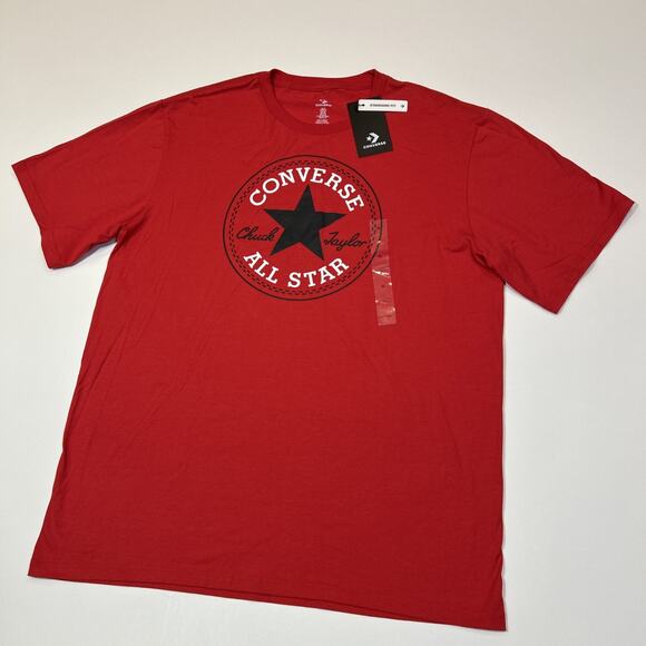 Converse All Star Men’s XL Graphic T-Shirt Red NWT Logo Tee Short Sleeve Classic - Picture 3 of 15